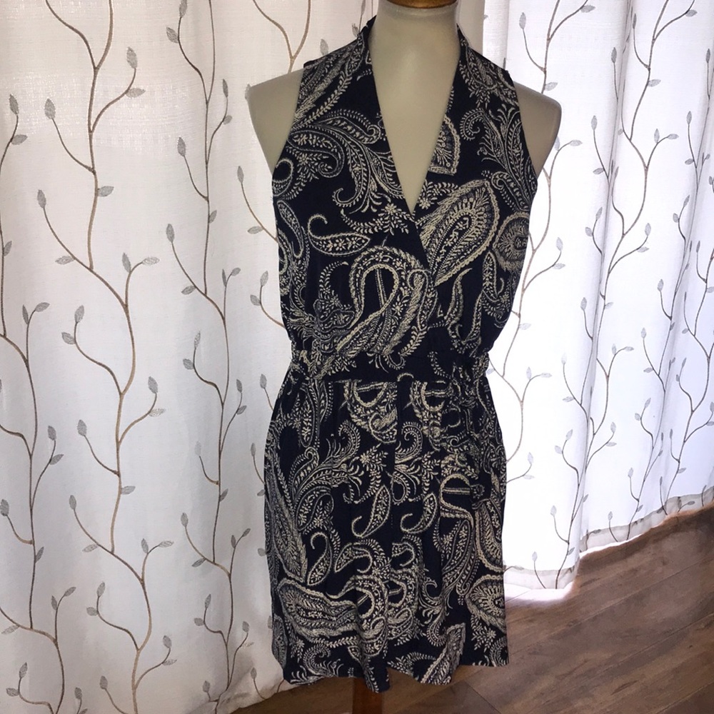 Navy Blue and White Dress